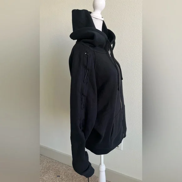 IRO 100% COTTON Black oversized Hoodie Jacket - Picture 4 of 16